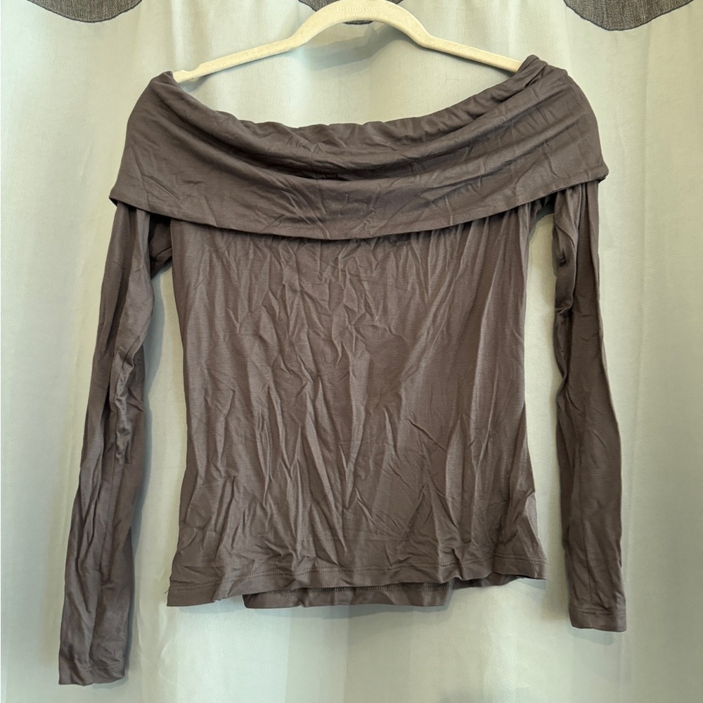 NA-KD Gray Soft Line Long Sleeve Top Medium - Picture 6 of 8